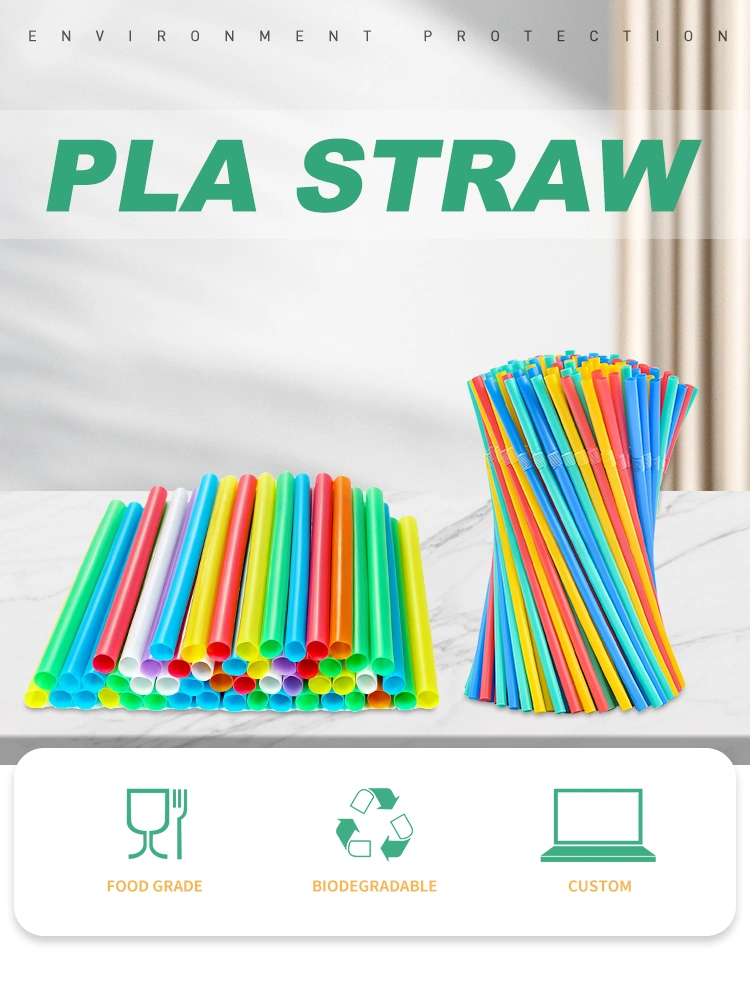 Disposable Individually Wrapped Compostable Drinking PLA Straws Biodegradable