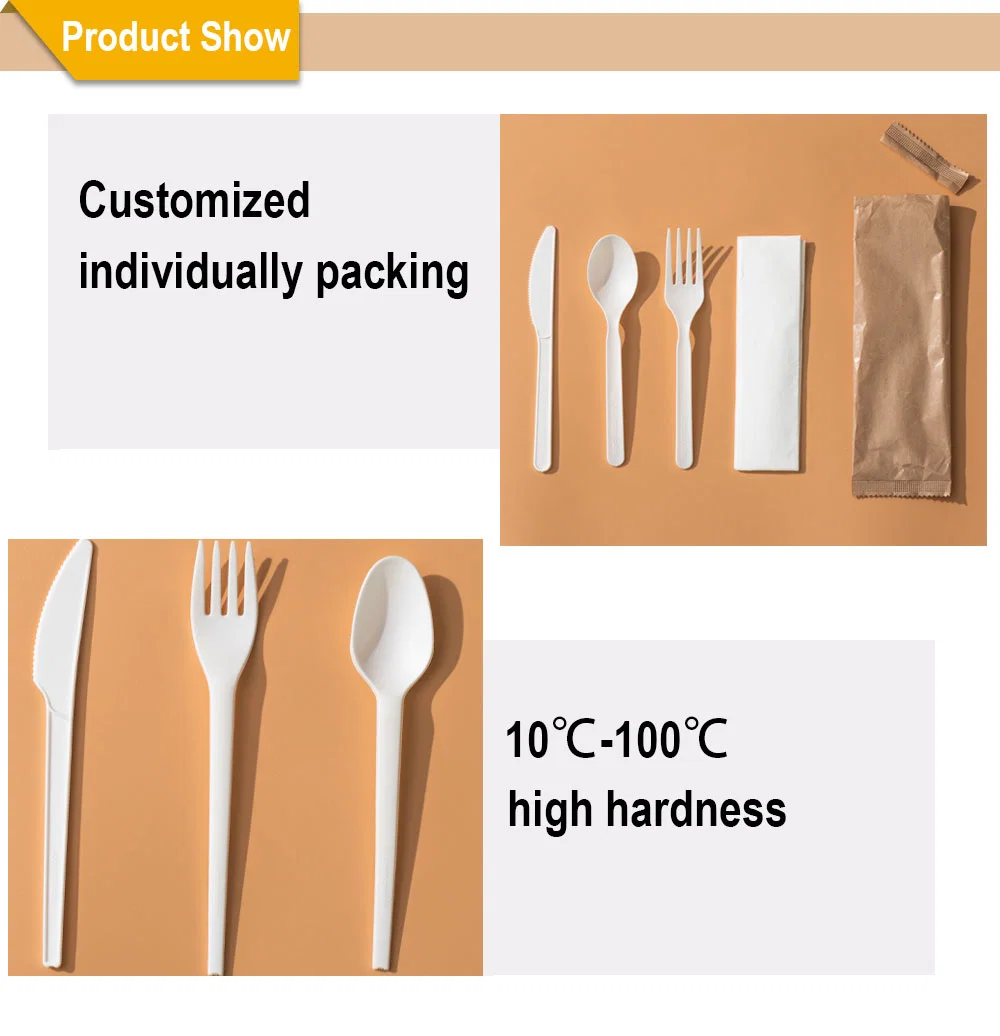 PLA Disposable Cutlery, 100% Biodegradable and Compostable