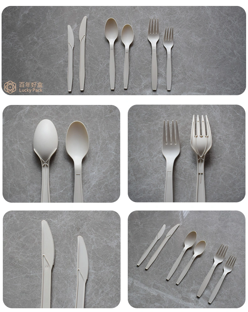 Biodegradable Tableware Biodegradable Cutlery Disposable Products Plastic PLA Spoon Fork and Knife Cutlery