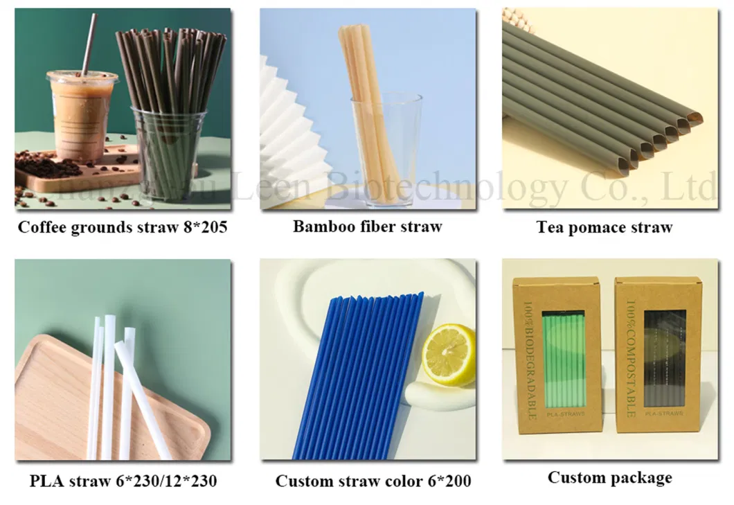 8*200 Biodegradable Compostable PLA Drinking Straw Custom Logo Factory Price